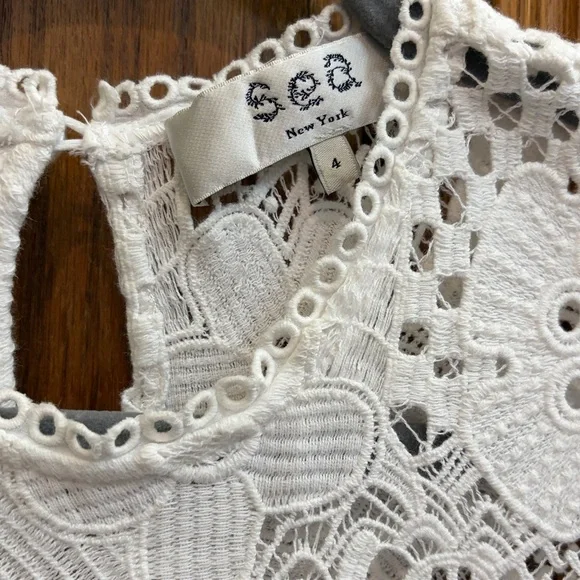 Sea NY Figgy Embroidered Eyelet White Blouse Size 4, EUC - Picture 2 of 11